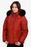 Moose Knuckle Red Fur Hooded Down Parka Jacket Size M