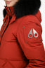 Moose Knuckle Red Fur Hooded Down Parka Jacket Size M