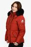 Moose Knuckle Red Fur Hooded Down Parka Jacket Size M