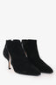 Stuart Weitzman Black Suede Leather/PVC Dasha Ankle Boots Size 6