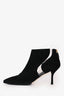 Stuart Weitzman Black Suede Leather/PVC Dasha Ankle Boots Size 6