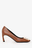 Roger Vivier Brown Leather Buckle Detail Heels Size 36