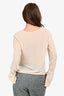 L'Academie Beige Sheer Long Sleeves Top Size XS