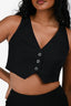 Lovers and Friends Black Cotton Crop Vest Top Size XS