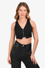 Lovers and Friends Black Cotton Crop Vest Top Size XS