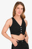 Lovers and Friends Black Cotton Crop Vest Top Size XS