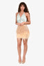 Nadine Merabi Gold Bead/Feather Mini Skirt Size XS