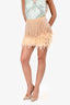 Nadine Merabi Gold Bead/Feather Mini Skirt Size XS