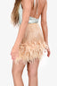 Nadine Merabi Gold Bead/Feather Mini Skirt Size XS