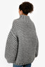 MUMS Grey Cable Knit Turtleneck Chunky Sweater O/S