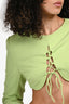 Camila Coelho Green Tie Detail Cropped Top Size S