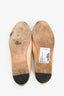 Pre-Loved Chanel™ Beige/Black Leather CC Ballet Flats Size 35