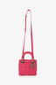 Christian Dior 2016 Pink Cannage Leather Mini Lady Dior With Strap