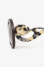 Prada Brown Wood Frame Baroque Round Sunglasses