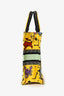 Christian Dior 2022 Yellow Canvas Embroidered Pixel Zodiac Mini Book Tote Phone Bag With Strap