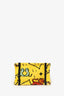 Christian Dior 2022 Yellow Canvas Embroidered Pixel Zodiac Mini Book Tote Phone Bag With Strap