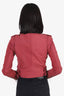 Iro Red Aged Leather Biker Jacket Size 38