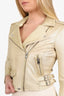 Iro Gold Metallic Leather Biker Jacket Size 38