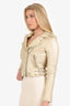 Iro Gold Metallic Leather Biker Jacket Size 38