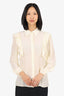 Chloe Beige Silk Ruffled Blouse Size 36