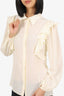 Chloe Beige Silk Ruffled Blouse Size 36