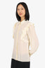 Chloe Beige Silk Ruffled Blouse Size 36