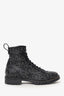 Jimmy Choo Black Leather Studded Lace-Up Boots Size 37