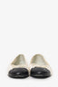 Pre-Loved Chanel™ White/Black Leather Ballet Flats Size 38