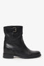 Prada Black Leather Moto Boots Size 39