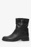 Prada Black Leather Moto Boots Size 39