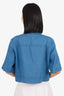 Gucci Blue Short Sleeve Jacket With Web Stripe Size 44