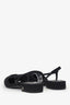 Pre-Loved Chanel™ Black Fabric Cap-Toe Slingback Flats Size 39.5