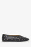 Le Monde Beryl Black Leather Regency Embellished Flats Size 40