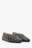 Le Monde Beryl Black Leather Regency Embellished Flats Size 40