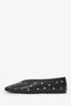 Le Monde Beryl Black Leather Regency Embellished Flats Size 40