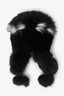 Vintage Fox Trim Black/White Hat Estimated Size S
