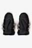 Vintage Mink Black/Grey Leather Mittens Size S