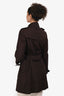 Burberry London Chocolate Brown Cotton Single Breasted Trench Coat Size 8 US