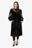 Canadian Black/Brown Mink Fur Striped Long Coat Estimated Size S