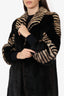 Canadian Black/Brown Mink Fur Striped Long Coat Estimated Size S