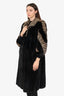 Canadian Black/Brown Mink Fur Striped Long Coat Estimated Size S