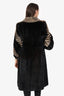 Canadian Black/Brown Mink Fur Striped Long Coat Estimated Size S