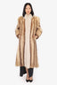Vintage Cream/Brown Raccoon Fur Long Coat Estimated Size S