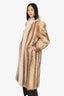 Vintage Cream/Brown Raccoon Fur Long Coat Estimated Size S
