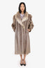 Vintage Brown/Beige Nutria/Lynx Fur Long Coat Estimated Size M