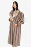 Vintage Brown/Beige Nutria/Lynx Fur Long Coat Estimated Size M