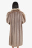 Vintage Brown/Beige Nutria/Lynx Fur Long Coat Estimated Size M