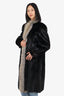 Vintage Canadian Dark Ranch Mink/Fox Fur Long Coat Estimated Size M