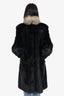 Vintage Canadian Dark Ranch Mink/Fox Fur Long Coat Estimated Size M