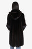 Vintage Dark Ranch Mink Fur Coat With Hood Estimated Size Large